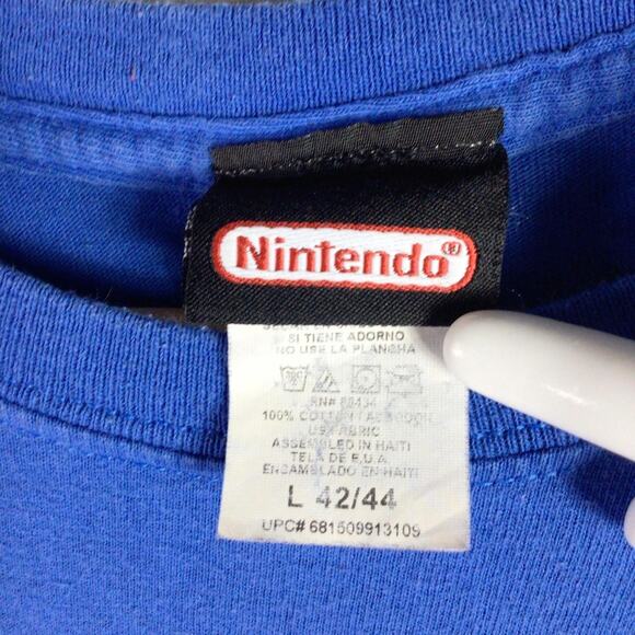 Nintendo Super Mario Bros distressed 2007 T Shirt Blue Large - Picture 3 of 5